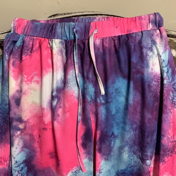 Shein Tie Dye Drawstring Waist Cut Out Sports Pants - Picture 5 of 7